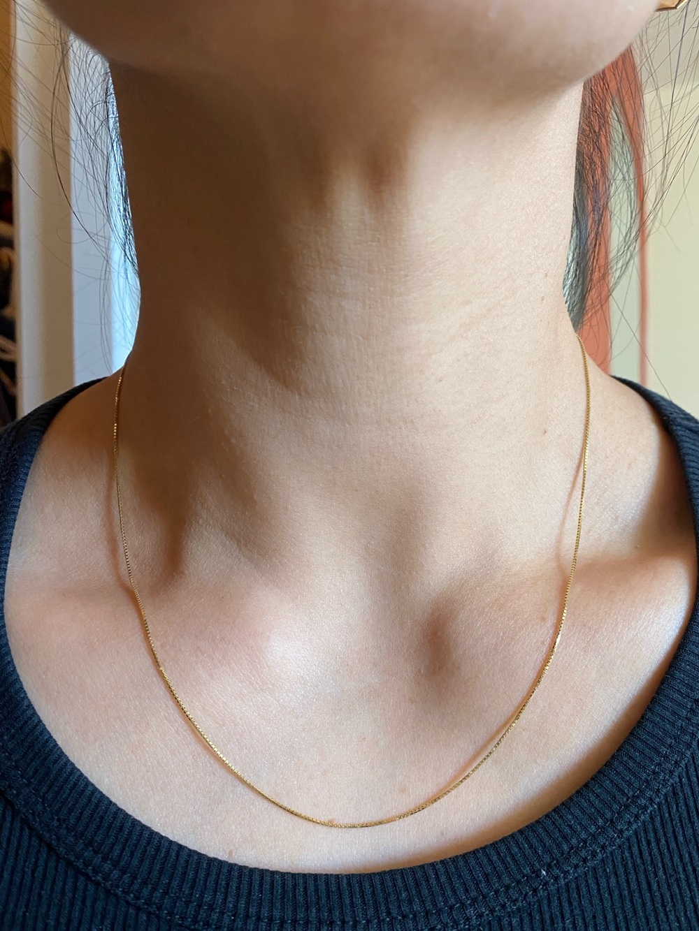 18k solid gold box chain